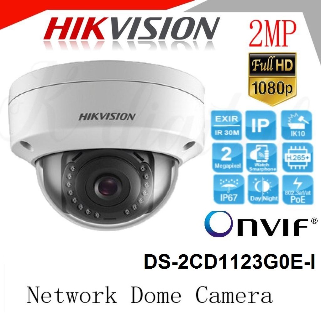 Camera IP Dome hồng ngoại 2.0 MEGAPIXEL HIKVISION DS-2CD1123G0E-I HỖ TRỢ POE, hàng chính hãng