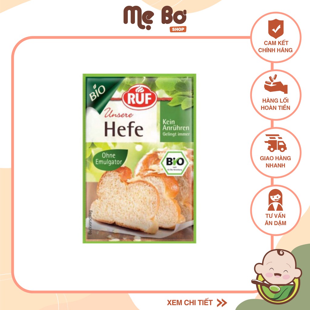 [RUF] MEN NỞ HỮU CƠ RUF 9g LÀM BÁNH BAO, BÁNH MÌ GỐI, HOA CÚC...