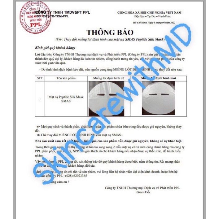 {HÀNG CÔNG TY} Mặt nạ SMAS cấp ẩm, phục hồi da 25g