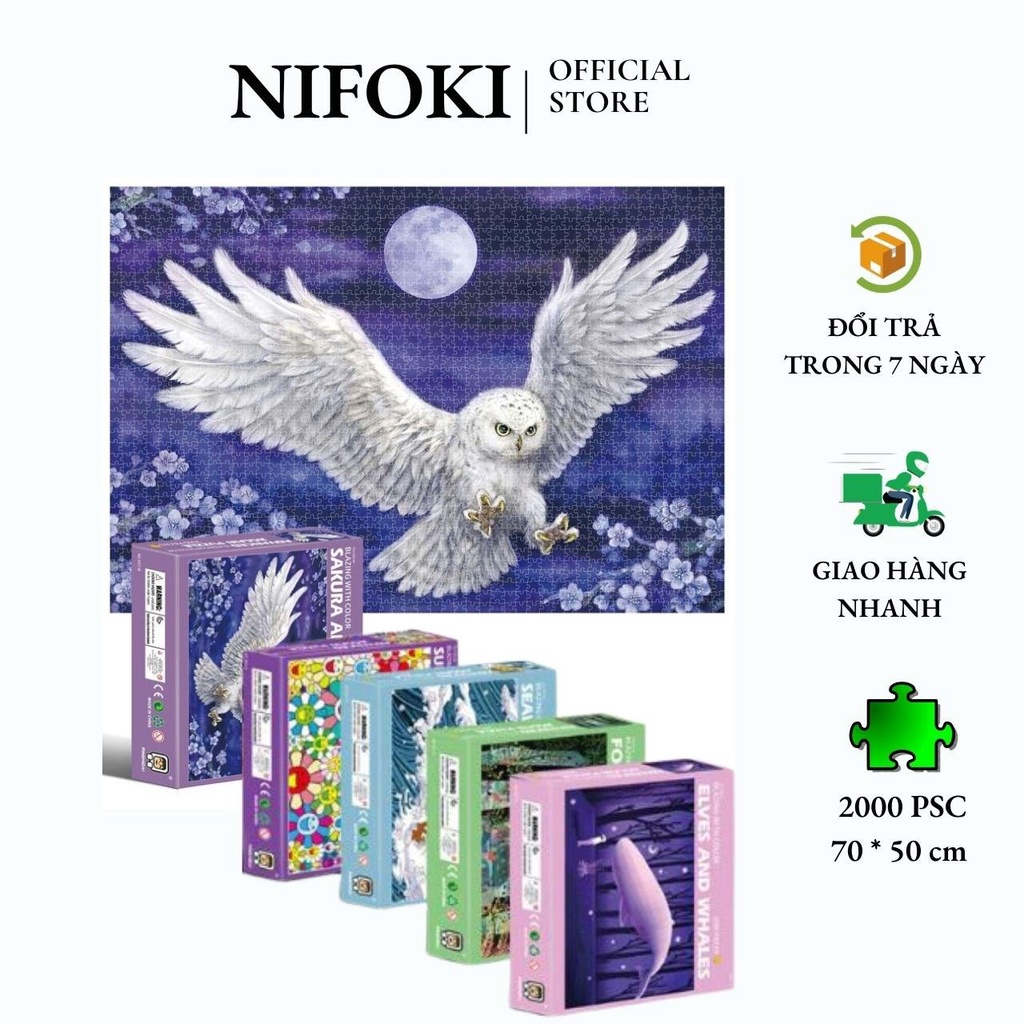 Bộ tranh ghép xếp hình Nifoki 2000 mảnh (70x100) cao cấp