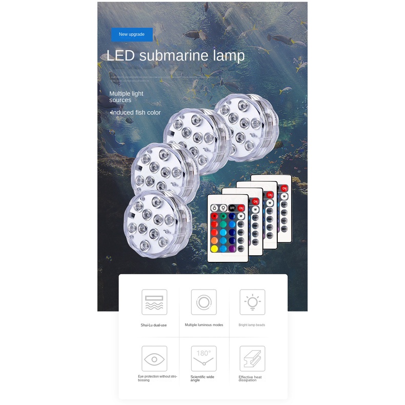 Đèn LED RGB Hình Nến Nhiều Màu Sắc Kèm Điều Khiển Từ Xa Chống Thấm Nước Tiện Dụng Cho Bể bơi / Hồ Bơ