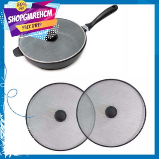 Bộ 2 Nắp vung lưới ngăn côn trùng chống văng dầu mỡ 29cm-33cm