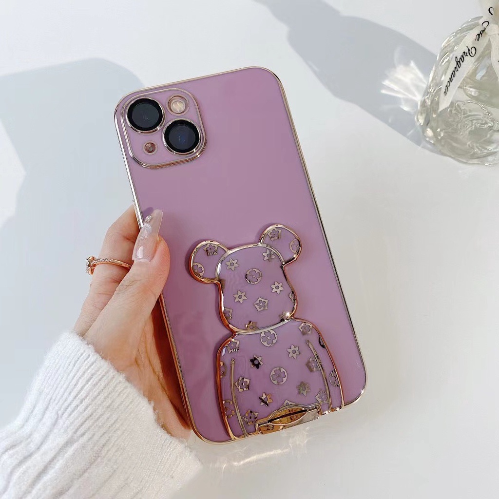 Ốp Điện Thoại Mềm Mạ Điện Hình Gấu Cho Iphone 13 pro max 12 pro max 11 pro max xs max xr x 7plus