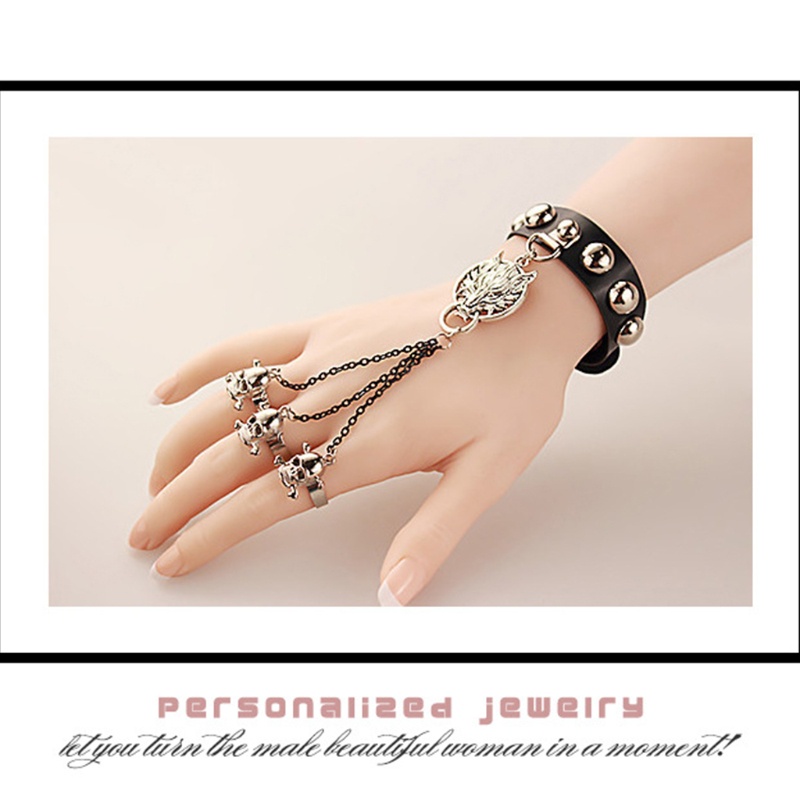 Vòng Tay Da PU Phong Cách Rock Cho Nam