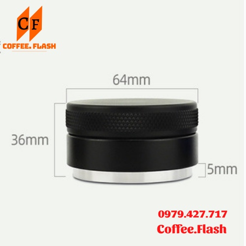 Tamper tay nén cà phê inox cao cấp, Tamper OCD dụng cụ nén và dàn đều cà phê Espresso size 51- 53- 58mm.