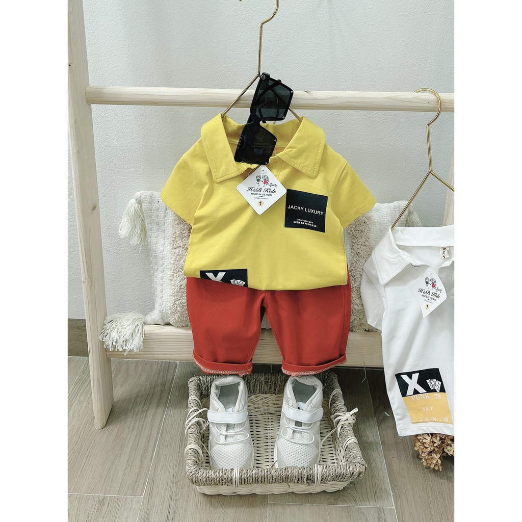 Bộ đồ cộc tay bé trai mùa hè chất liệu cotton đáng yêu (5-20kg)