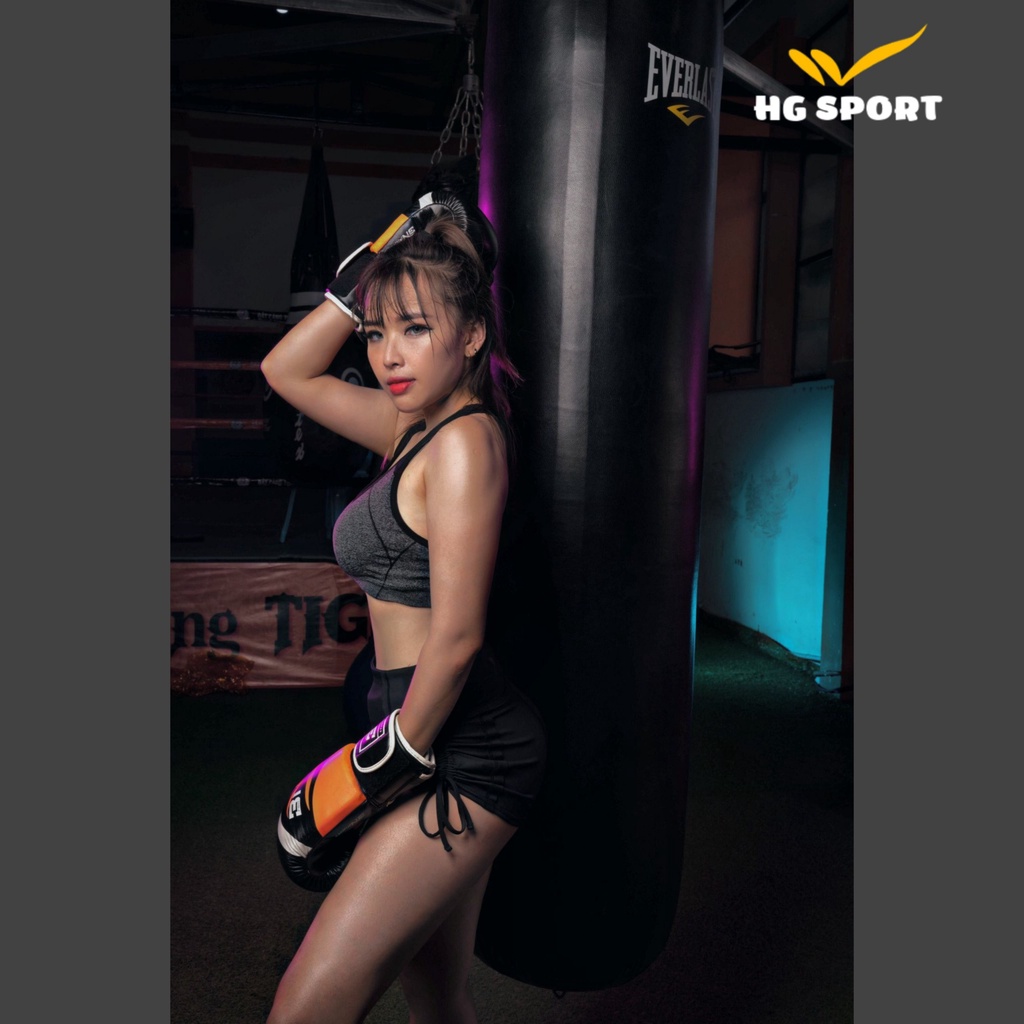 Quần Đùi Tập gym nữ, Quần Tập Thể thao, Aerobic Lưng Cao Dây Rút QDR02