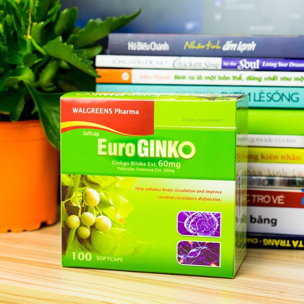 Bổ não EURO GINKO giúpt ăng tuần hoàn não, iảm nguy cơ di chứng sau tai biến mạch máu não ( Hộp 100 viên) | BigBuy360 - bigbuy360.vn