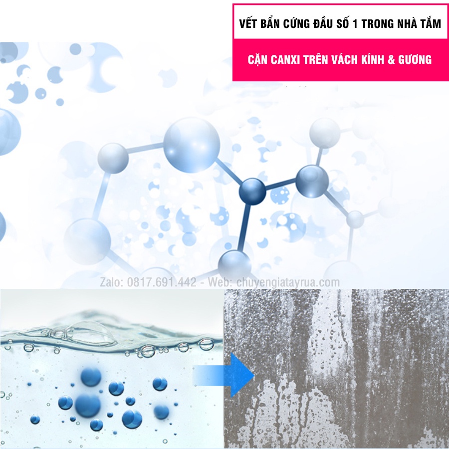 Bình Xịt Tẩy Cặn Canxi Vách Kính Nhà Tắm, Gương Nhà Tắm, Bể Cá Ố Mốc Lâu Ngày Siêu Mạnh Faster CG Plus