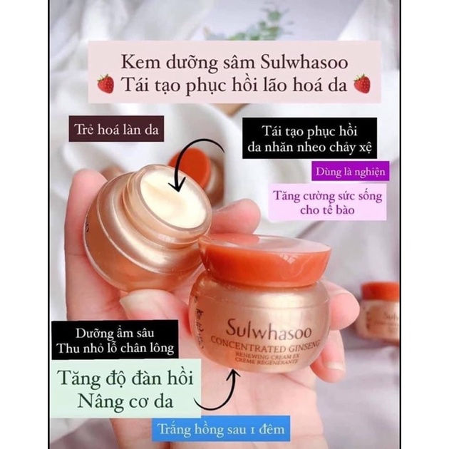 10 gói 1ml Kem nhân sâm Sulwhasoo chống lão hoá trắng hồng da Sulwhasoo