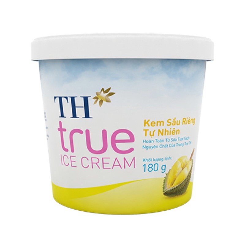 thùng kem hộp TH TRUE ICE CREAM LOẠI 180g x 6 vị trà xanh/dừa/dầu riêng