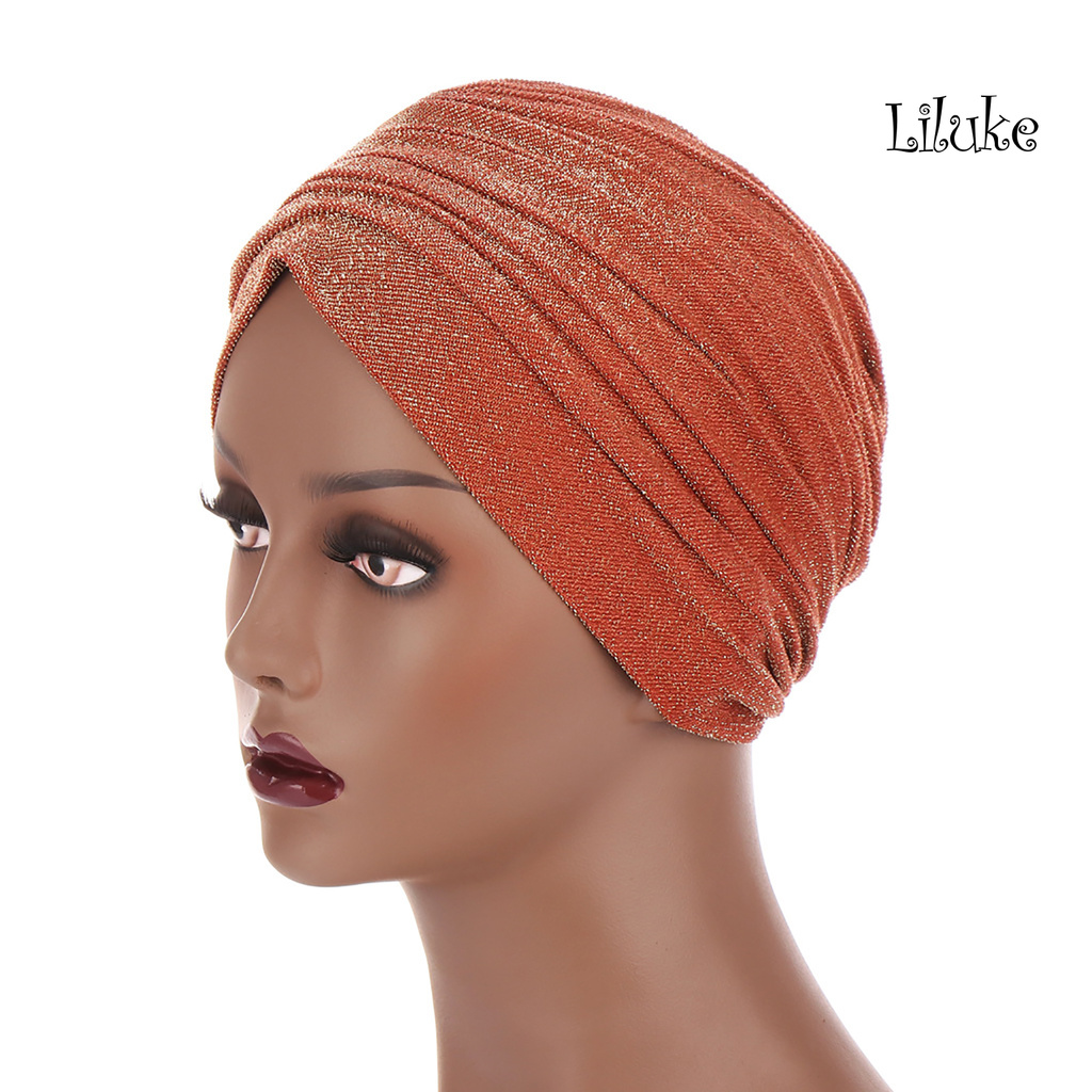 Mũ Turban Vải Lụa Xếp Ly Phong Cách Ấn Độ