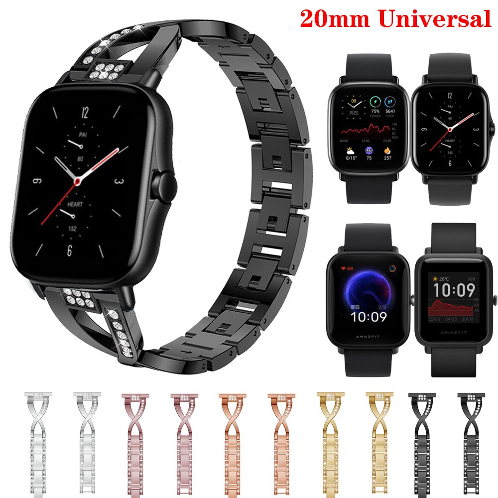 Dây Đeo Inox 20mm Thay Thế Cho Đồng Hồ Thông Minh Huami Amazfit Gts 2 / Gts2 Mini Pop Amazfit Bip U