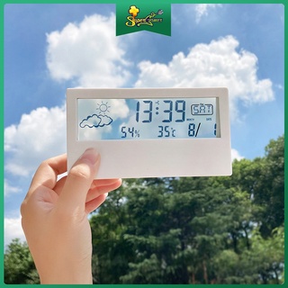 Supergamer Digital LCD Alarm Clock Weather Monitoring Clock Temperature Humidity Calendar Room