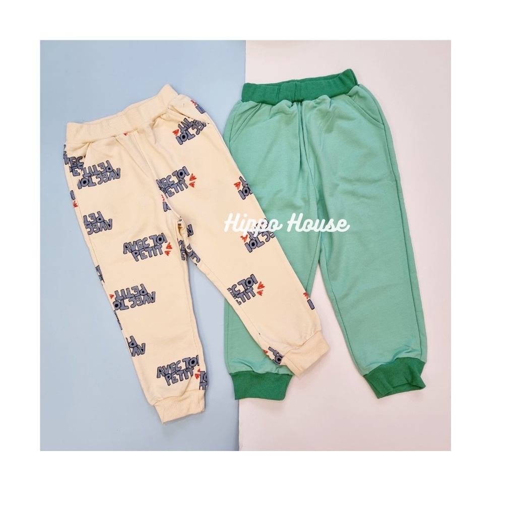 XẢ KHO Quần Dài Nỉ Da Cá Bé Gái Bé Trai Xuất Hàn Nhiều Màu Size 90 -150 Hippo House