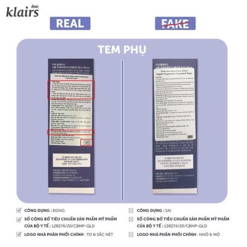 Nước Hoa Hồng Dear Klairs Supple Preparation Facial Toner 180ml [Chính Hãng]