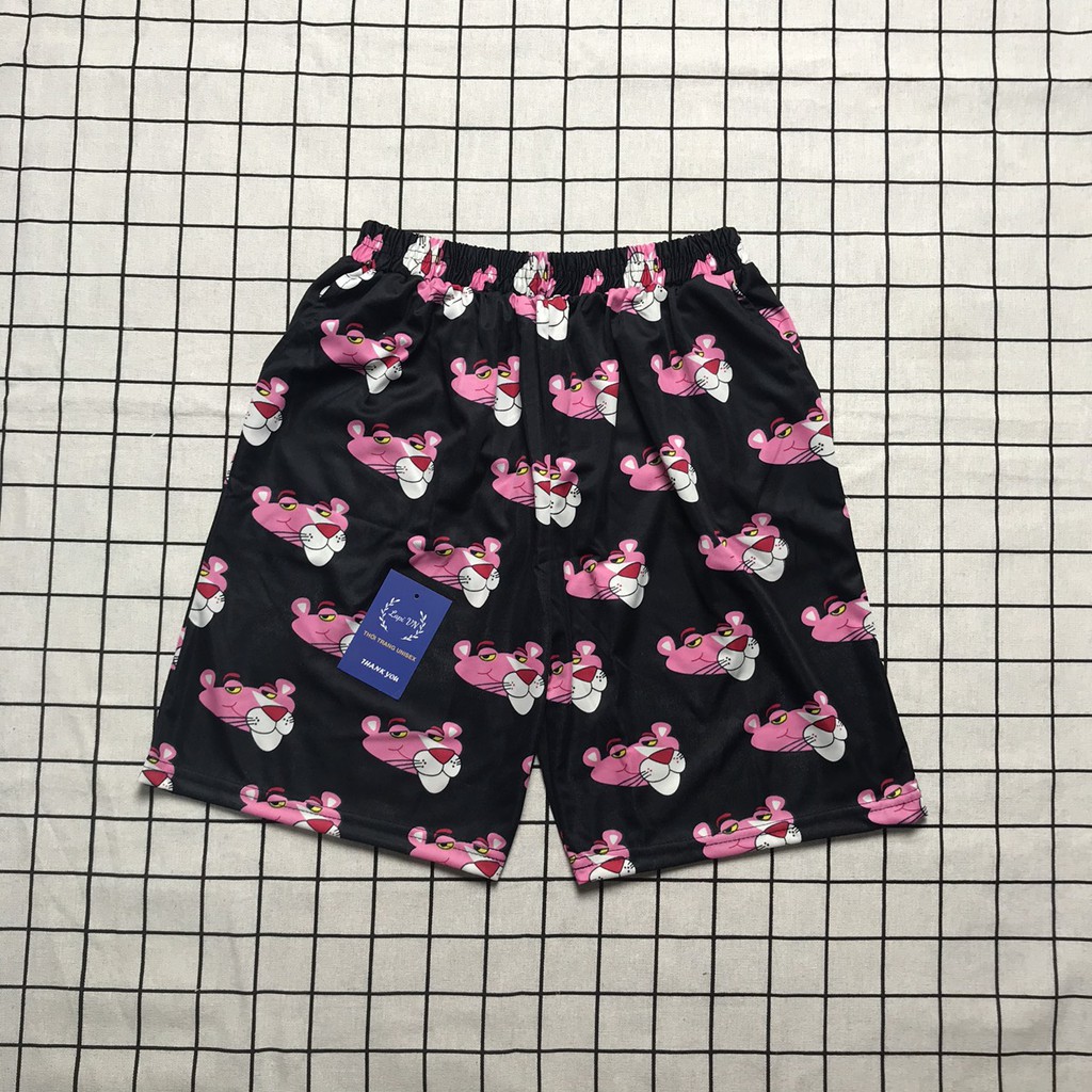 Quần Lưng Thun Mặc Nhà In Hình Hoạt Hình Cute -Lapi VN ,Nam Nữ Đều Mặc Được, Short Lửng Thú Unisex