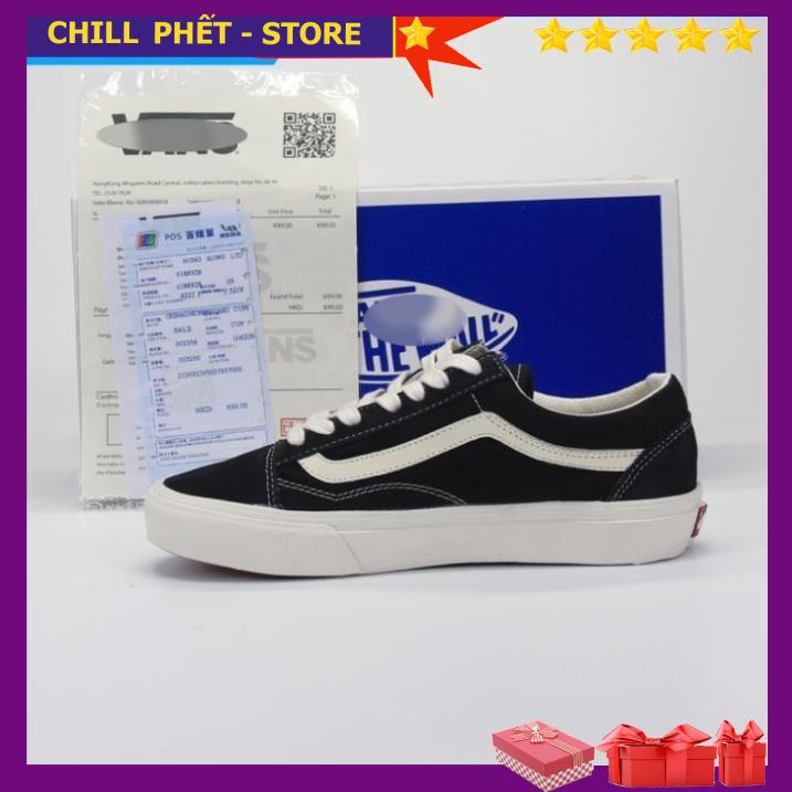 Giày thể thao sneaker van Old skool low đen mũi nỉ cao cấp full box full size.