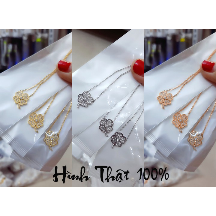 Dây chuyền nữ titan cao cấp cỏ 4 lá đính full đá siêu đẹp, bền màu - Đem lại vẻ sang trọng, quý phái cho người đeo
