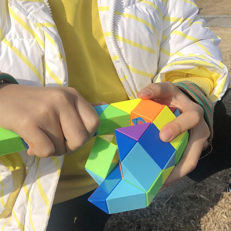 Cây thước ma thuật cầu vồng, Đồ chơi giáo dục cho trẻ em, Khối lập phương Rubik có thể biến hình, Bộ đồ chơi trẻ em có thể ghép các đoạn 24/36/48/60/72, Bộ đồ chơi biến hình dành cho trẻ em