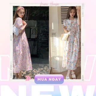 Đầm babydoll hoa nhí thô 3 màu
