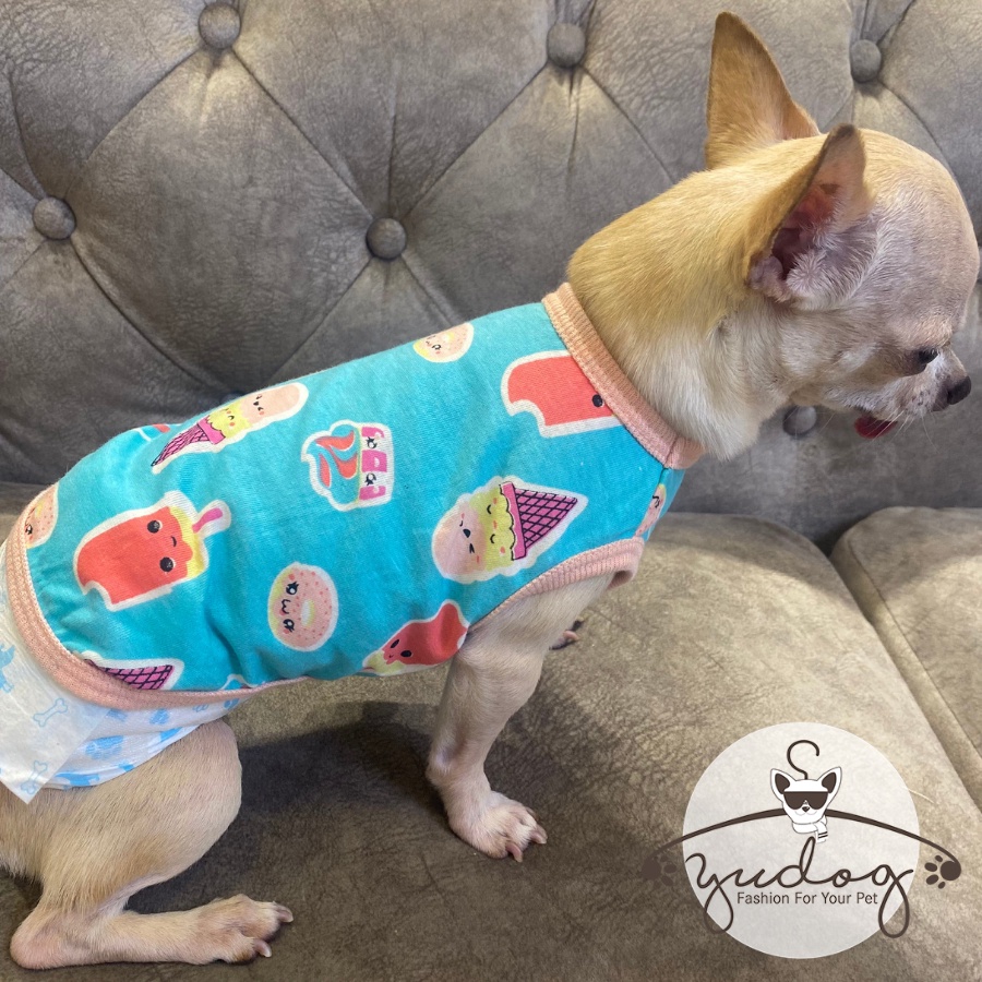 Áo thun sát nách cho chó mèo - đồ cho chó mèo thun cotton yudog