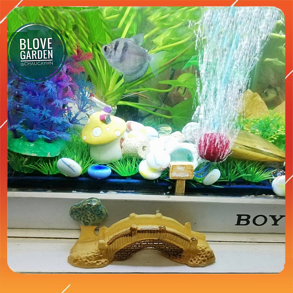 [GIÁ SỐC - GIẢM 30%]Tiểu cảnh cây cầu đá trang trí bể cá, non bộ, sân vườn, làm mô hình