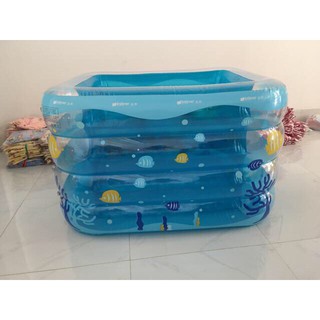 Bể bơi phao thành cao size lớn 143cm cho bé kèm phao cổ intime