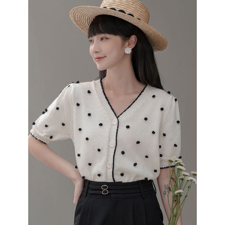 Áo Cardigan Tay Ngắn Vải Lụa Lạnh Mỏng In Logo Chanel Thời Trang Mùa Hè Cho Nữ 2021