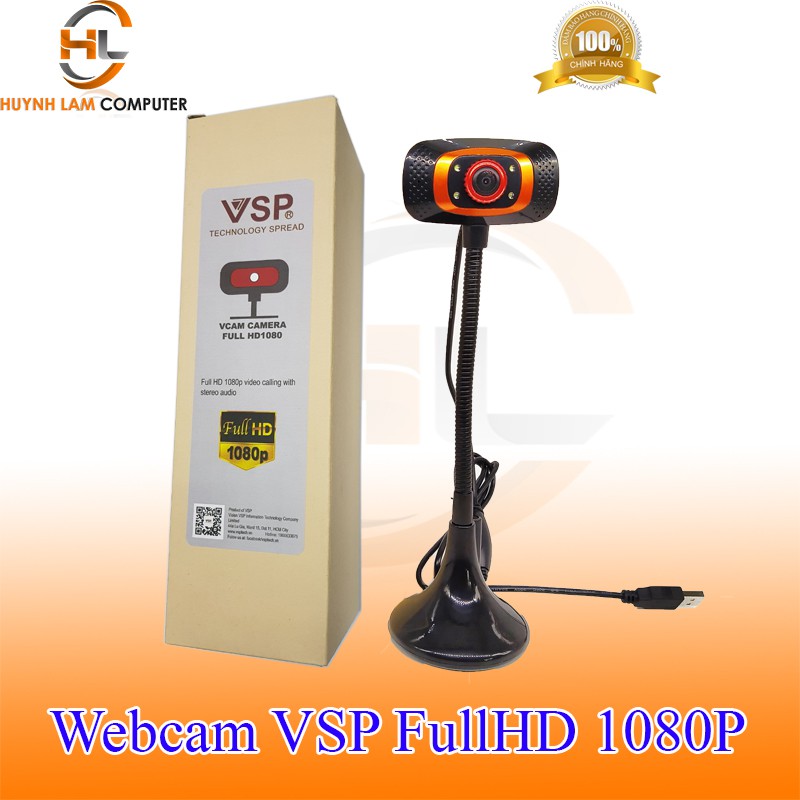 Webcam 720p VSP HD Chân Cao Có Đèn Fullbox không có mic