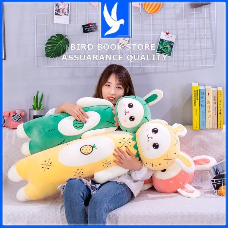 Gối ôm cho bé ,gấu bông thỏ tim love vải nhung mịn co dãn 4 chiều hàng chính hãng Bird book Bird book