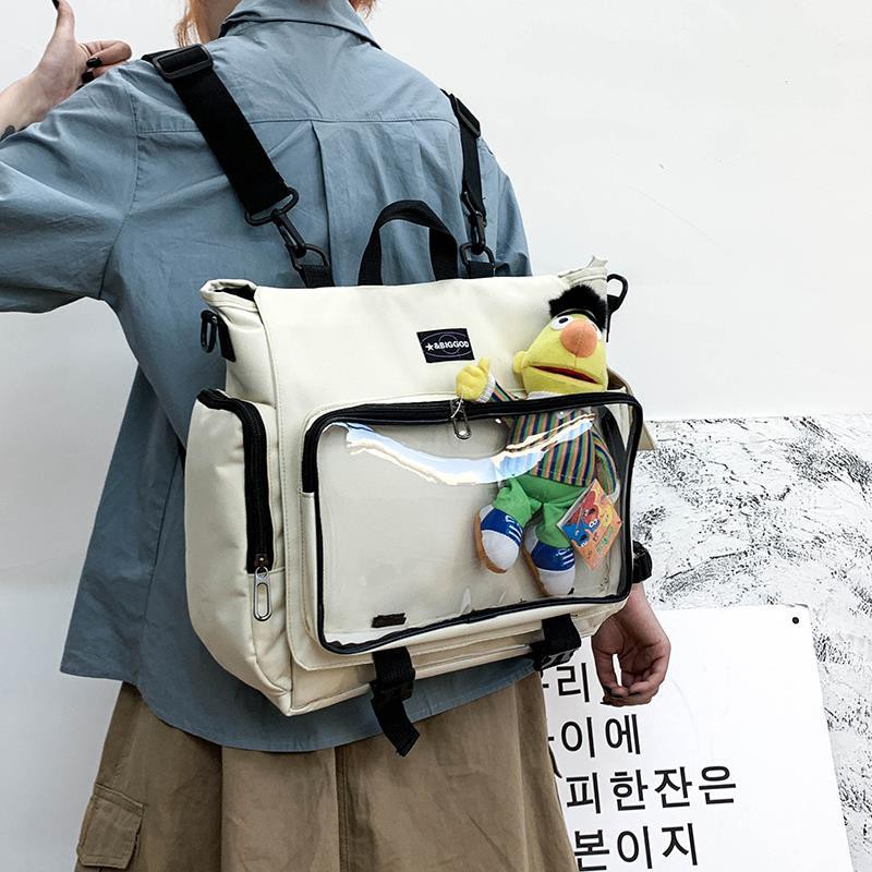 ✹Túi đeo chéo nam xu hướng Hàn Quốc cá tính học sinh vai trong suốt Balo nhựa pvc sành điệu hàng hiệu thời thượng