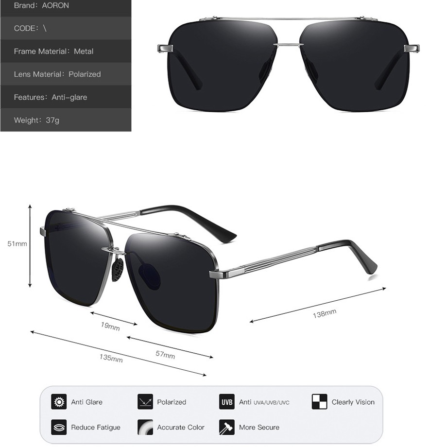 Kính mắt vuông, kính râm phân cực chống lóa A636 - NVfashion | BigBuy360 - bigbuy360.vn