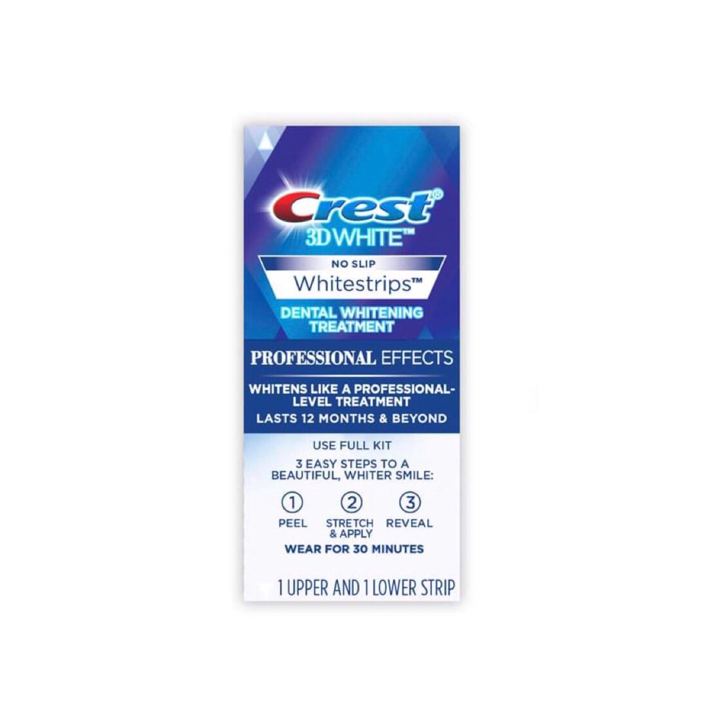 Miếng Dán Răng Crest 3D Whitestrips Levels 18 Whiter Professional