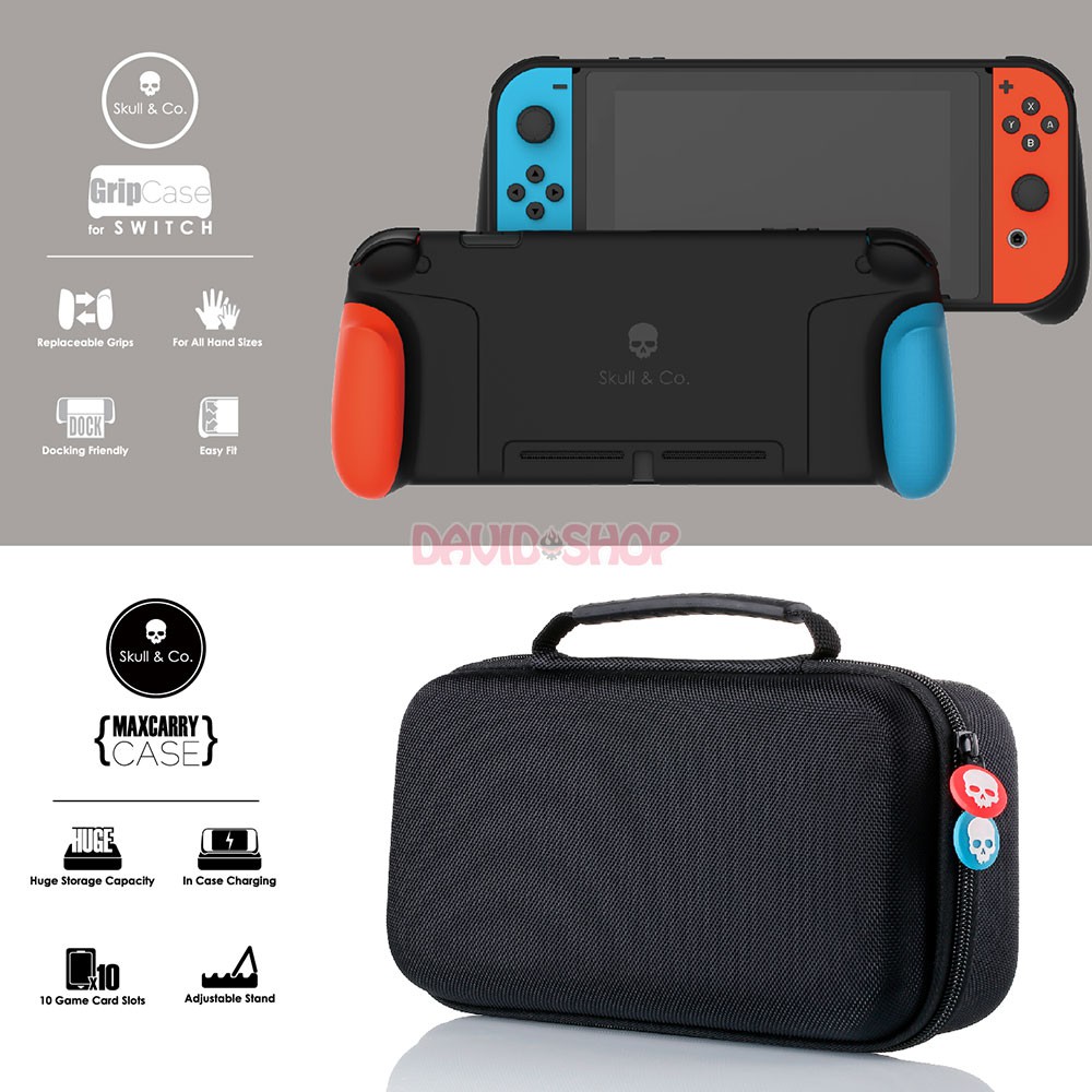 Ốp lưng GripCase &amp; Túi Maxcarry Case hãng Skull &amp; Co cho Nintendo Switch