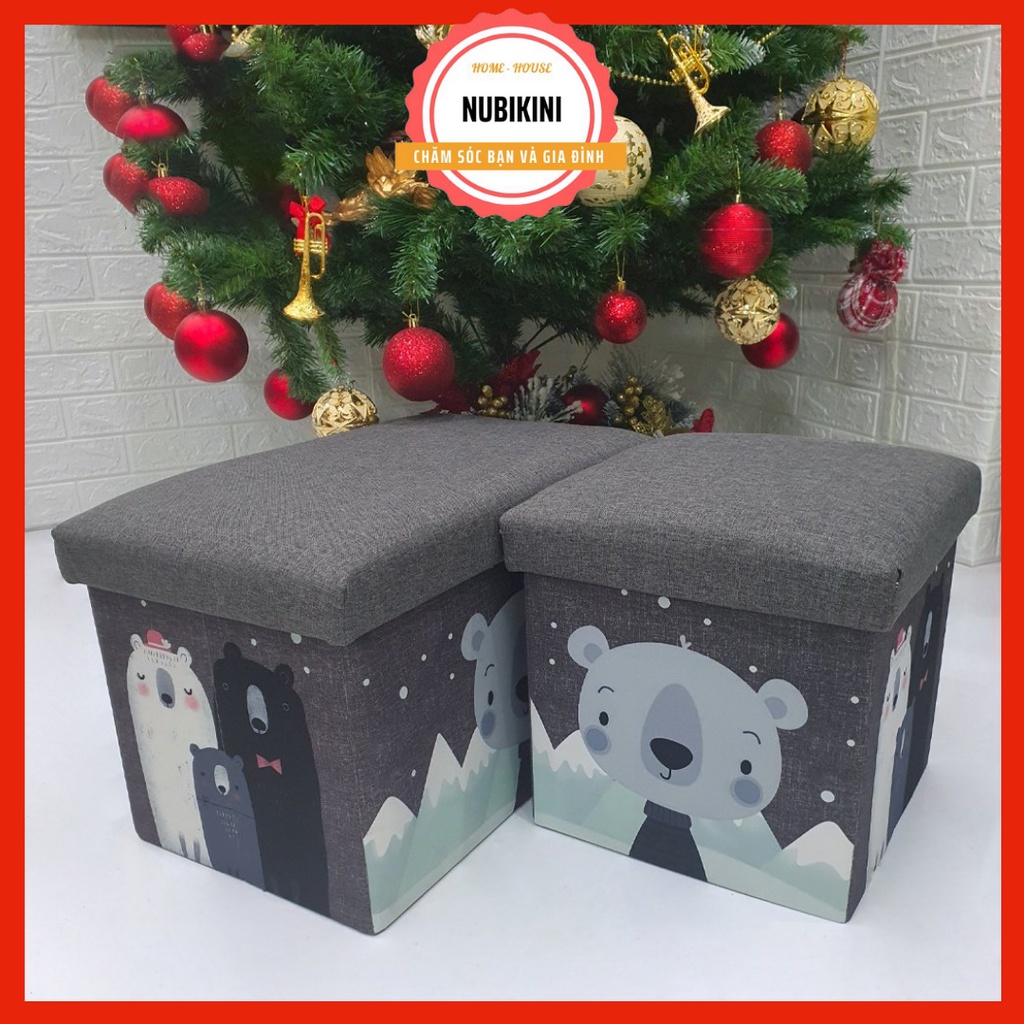 Hộp đựng đồ chơi kiêm ghế ngồi trẻ em - kết hợp 2 trong 1 có đủ màu sắc cho bé trai và bé gái - họa tiết dễ thương