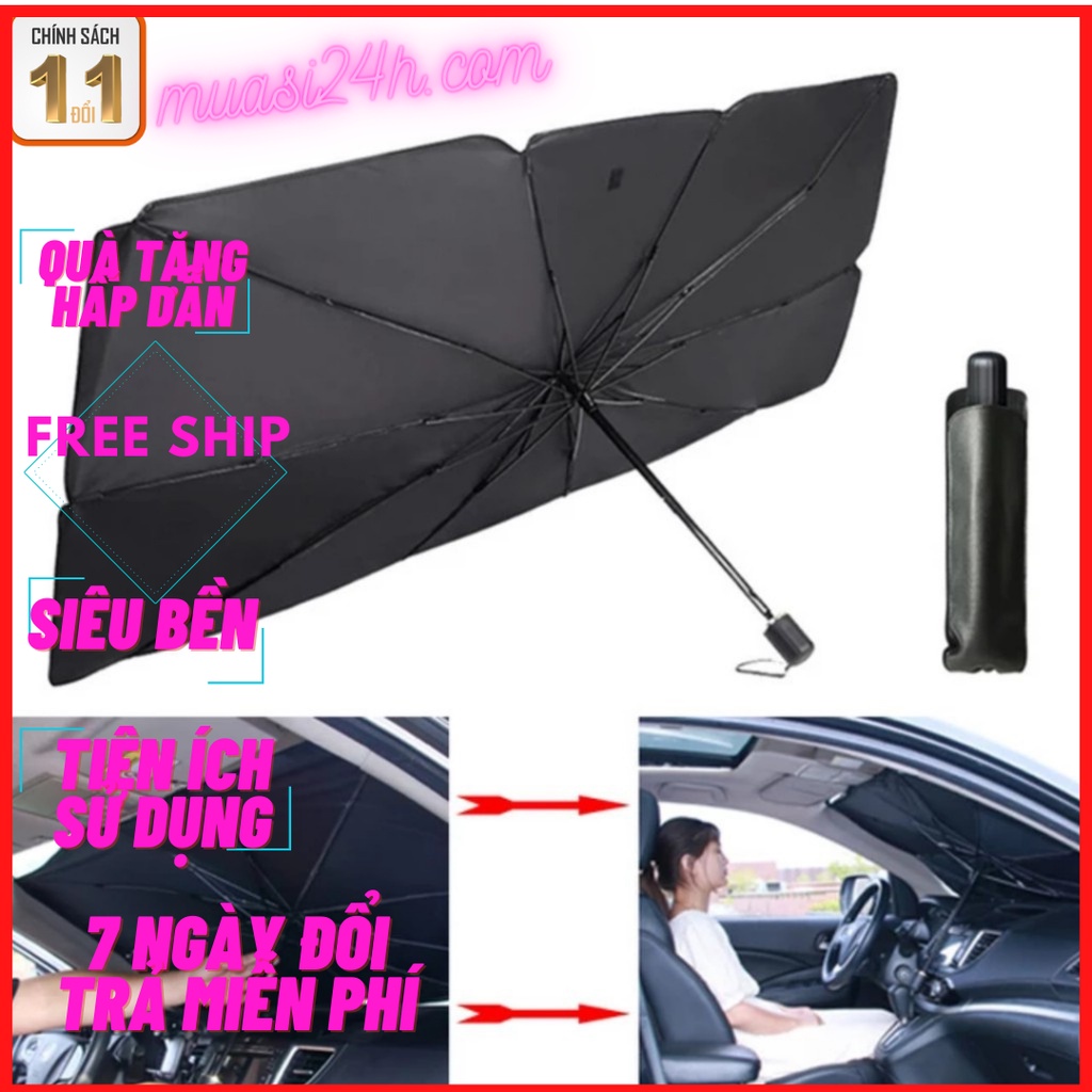 [Mã 155LIFESALE giảm 8% đơn 99K] Dù Che Nắng Ô Tô, Dù Che Nắng Kính Lái Xe Hơi Gấp Gọn, Chống Tia UV Bảo Vệ Nội Thất