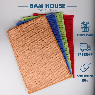 Combo 2 Thảm chùi chân san hô Bam House 2 lớp loại lớn size 30x50cm cao cấp TTC01