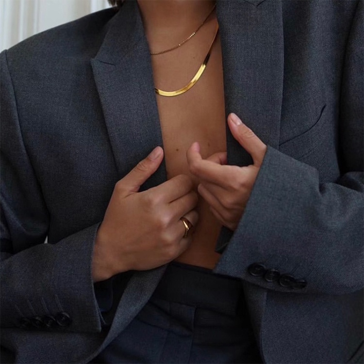 Vòng cổ xương rắn phong cách hip hop cá tính cho nam và nữ