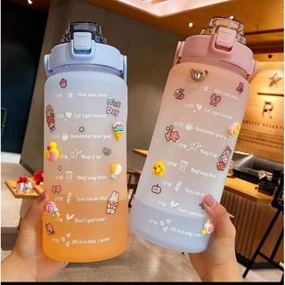 Bình đựng nước 2l dễ thương có vạch báo giờ uống nước