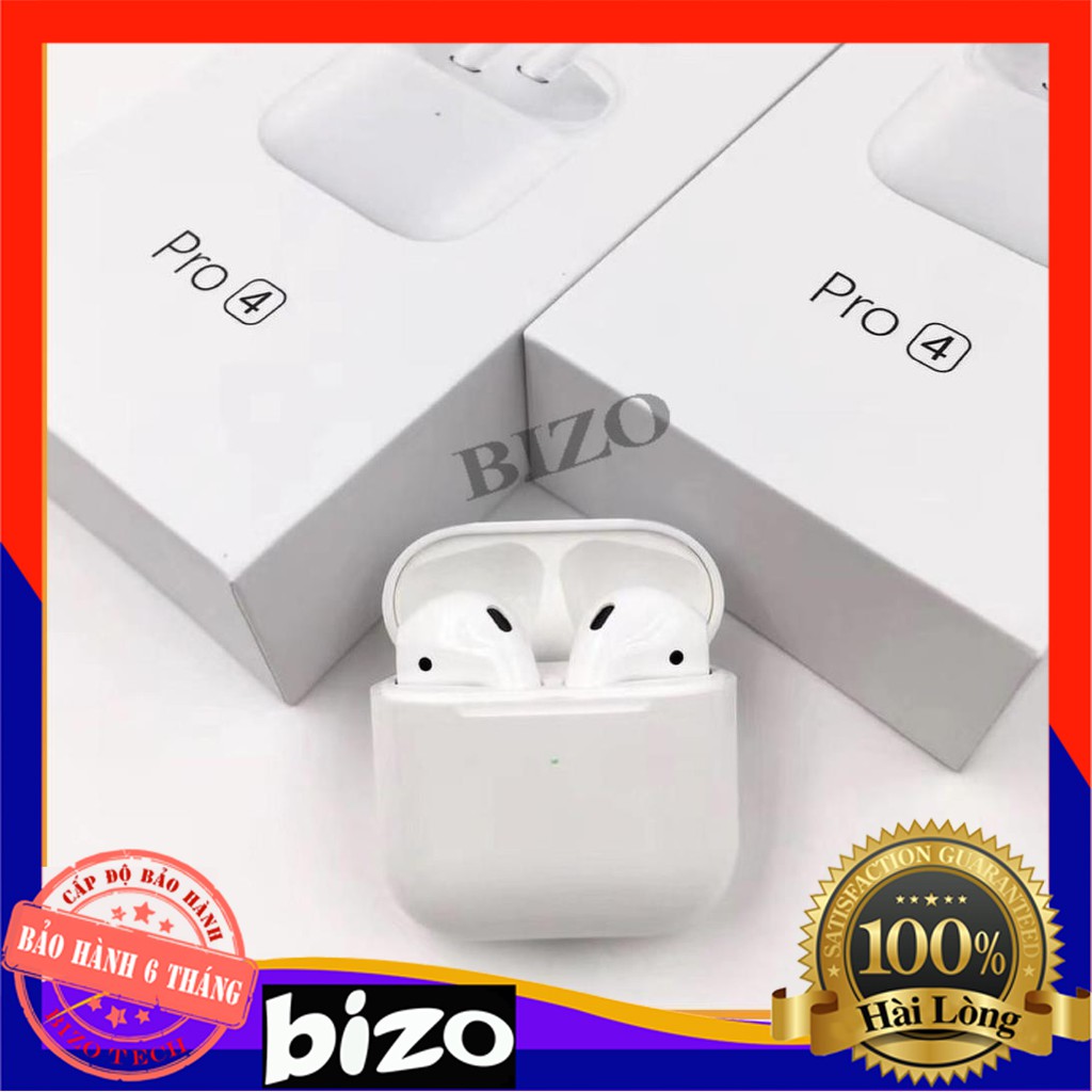 [BẢN NÂNG CẤP - BH 6 THÁNG]] Tai nghe mini Airpods Pro 4 Bluetooth 5.0 TWS, cảm biến, đổi tên, định vị chuẩn