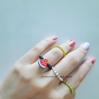 Nhẫn hạt cườm basic phong cách Hàn Quốc