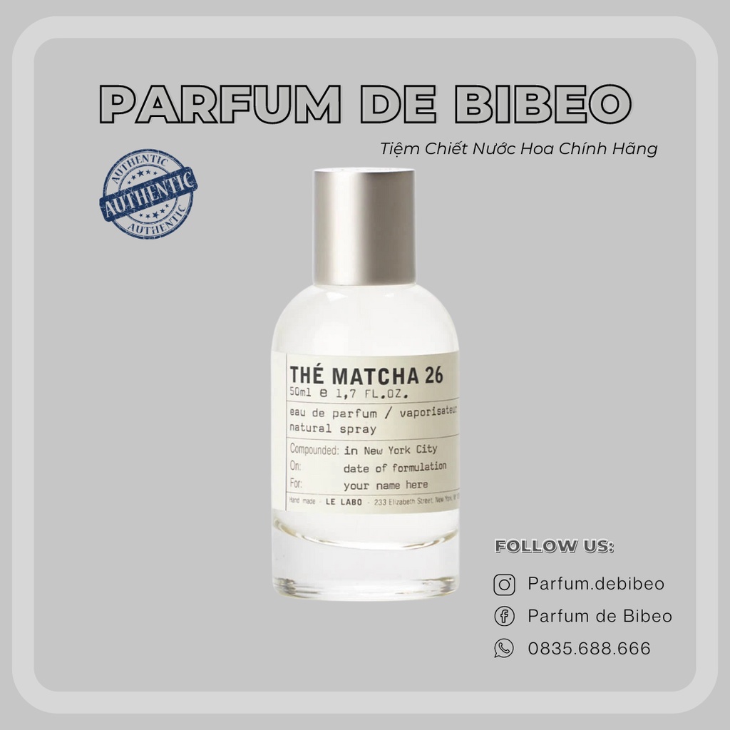 Parfum de Bibeo - Nước hoa thử LLB Matcha 26