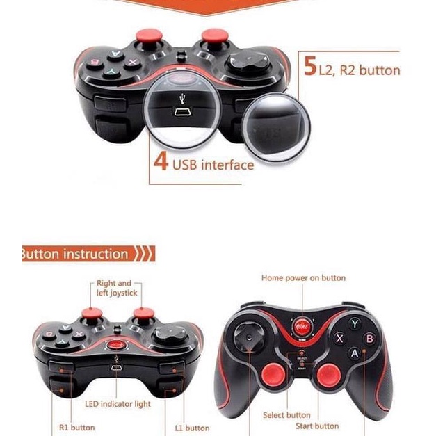 ¯➥ Tay Cầm Chơi Game BLUETOOTH Không Dây X3 Cho ANDROID PC IPAD VR - T3