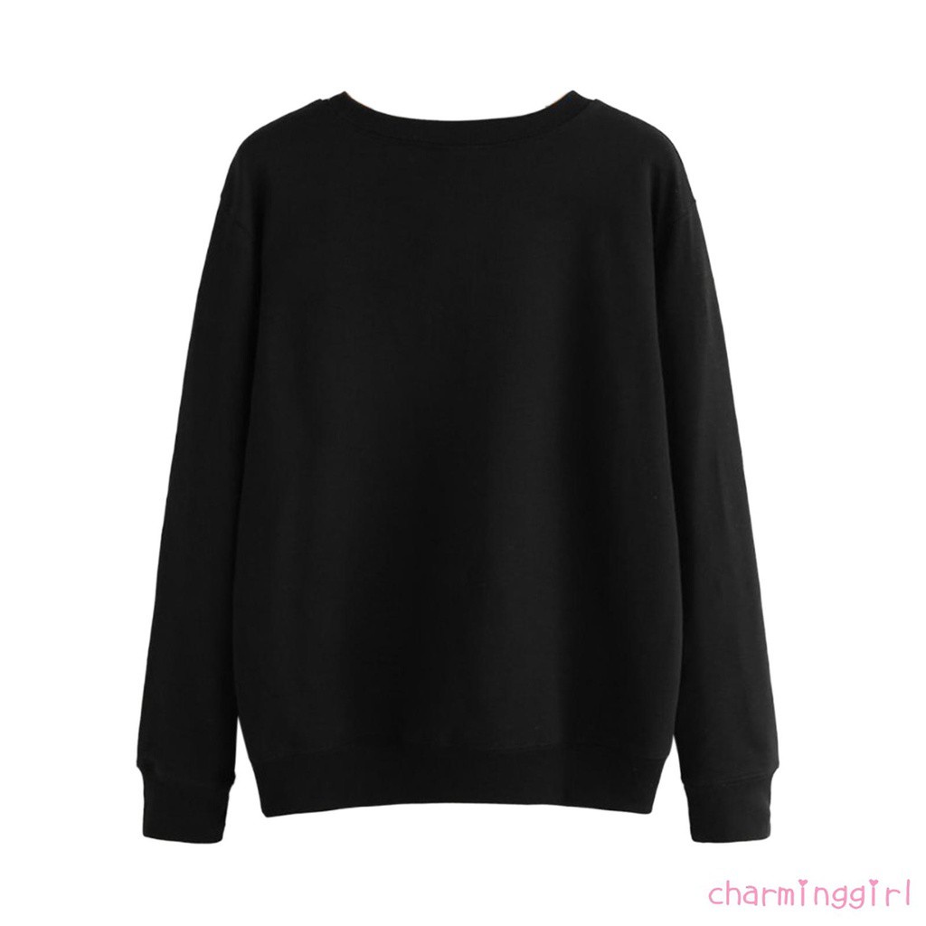 Áo Sweater Tay Dài Cổ Tròn Dáng Rộng In Hình Bàn Tay Ma Thời Trang Xuân Thu Cho Nữ