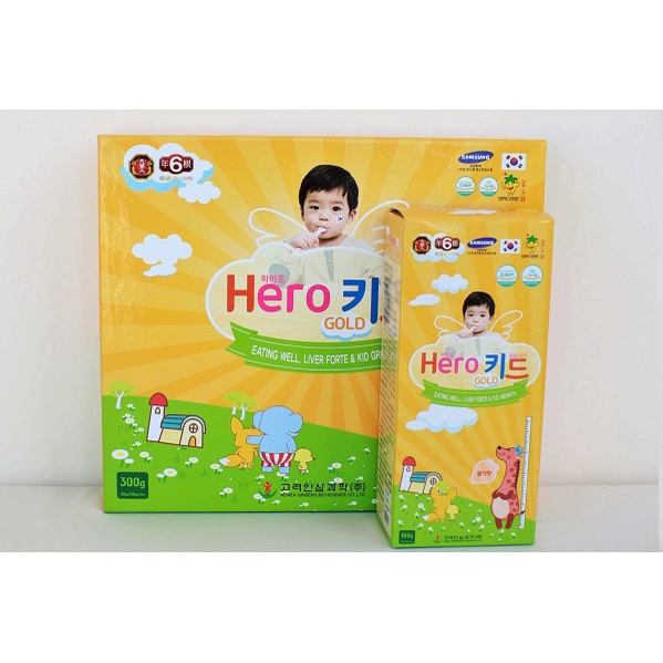 Hero Kid Gold-  Giúp trẻ ăn ngon - Tăng sức đề kháng Hỗ trợ cải thiện biếng ăn, tăng cường sức đề kháng, tăng chiều cao