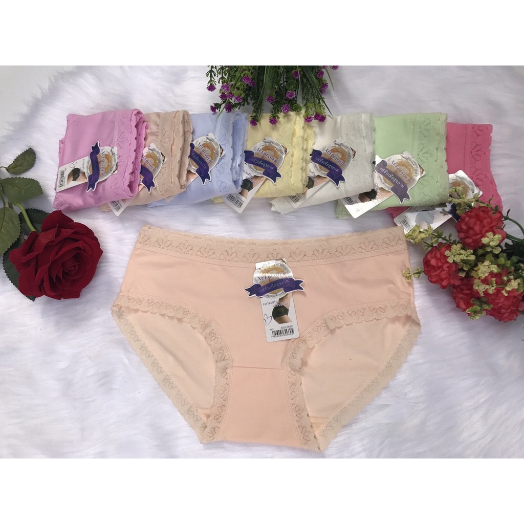 QUẦN LÓT COTTON VIỀN PHA REN