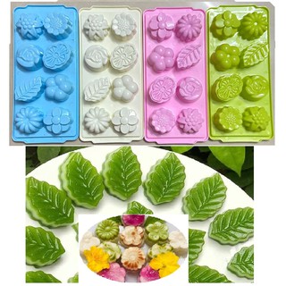 Khay Làm Đá Thạch Rau Câu 8 Ô Kiểu Dáng Hoa Lá Đẹp Mắt