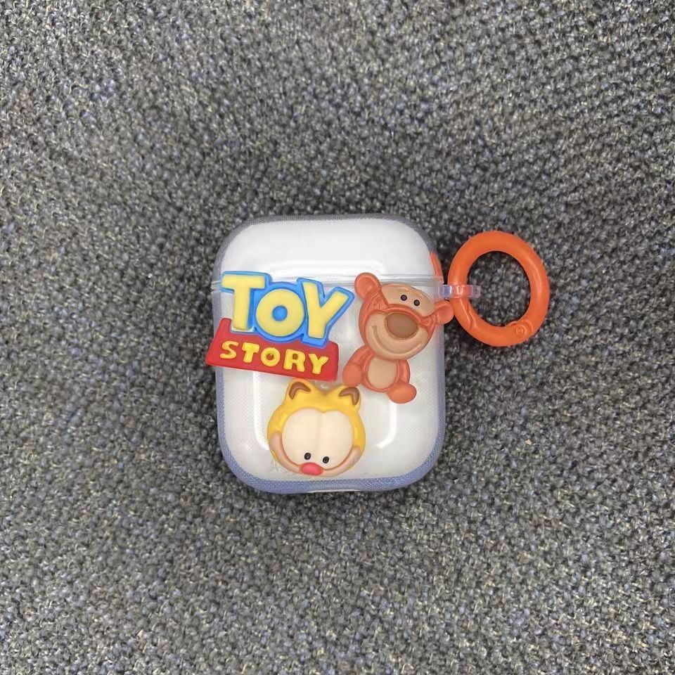 Vỏ bảo vệ hộp sạc tai nghe kèm móc kiểu dáng dễ thương thích hợp cho airrPods Pro 1&amp;2 3 Gen 2021