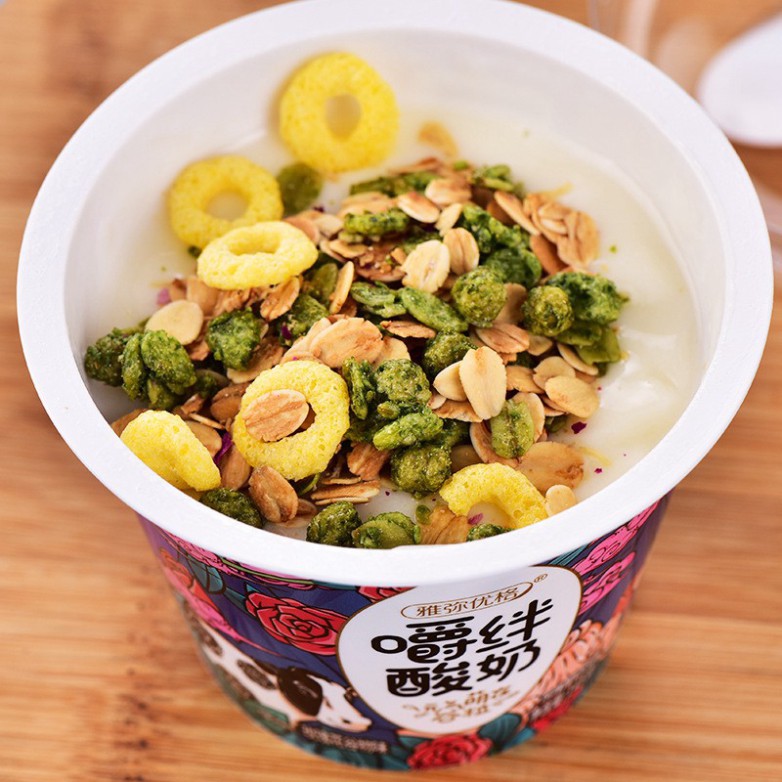 [Hoangminh]  Sữa Chua Yến Mạch Yami Chew Ăn Kiêng, Giảm cân, giữ dáng, đẹp da, 1 Hộp 145g Topping Tự chọn | Dacheng Food